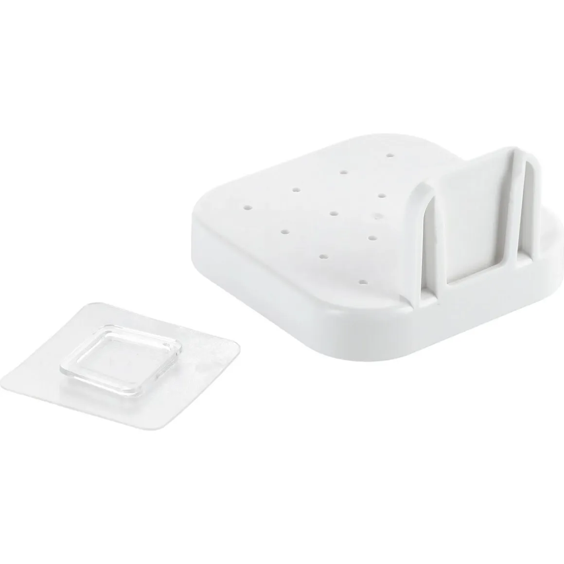 Badrumshylla plast vägg självhäftande 9,3 x 9,3 x 5,4 cm, vit