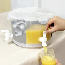 Behållare med 4 tappkranar, lock och snurrbricka, 5,5 liter