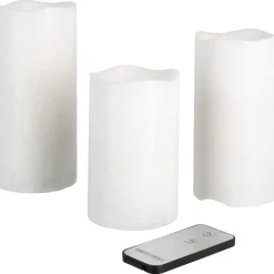 Blockljus LED med fjärrkontroll, 3-pack