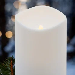 Blockljus LED med timer utomhus, vitt, Northlight