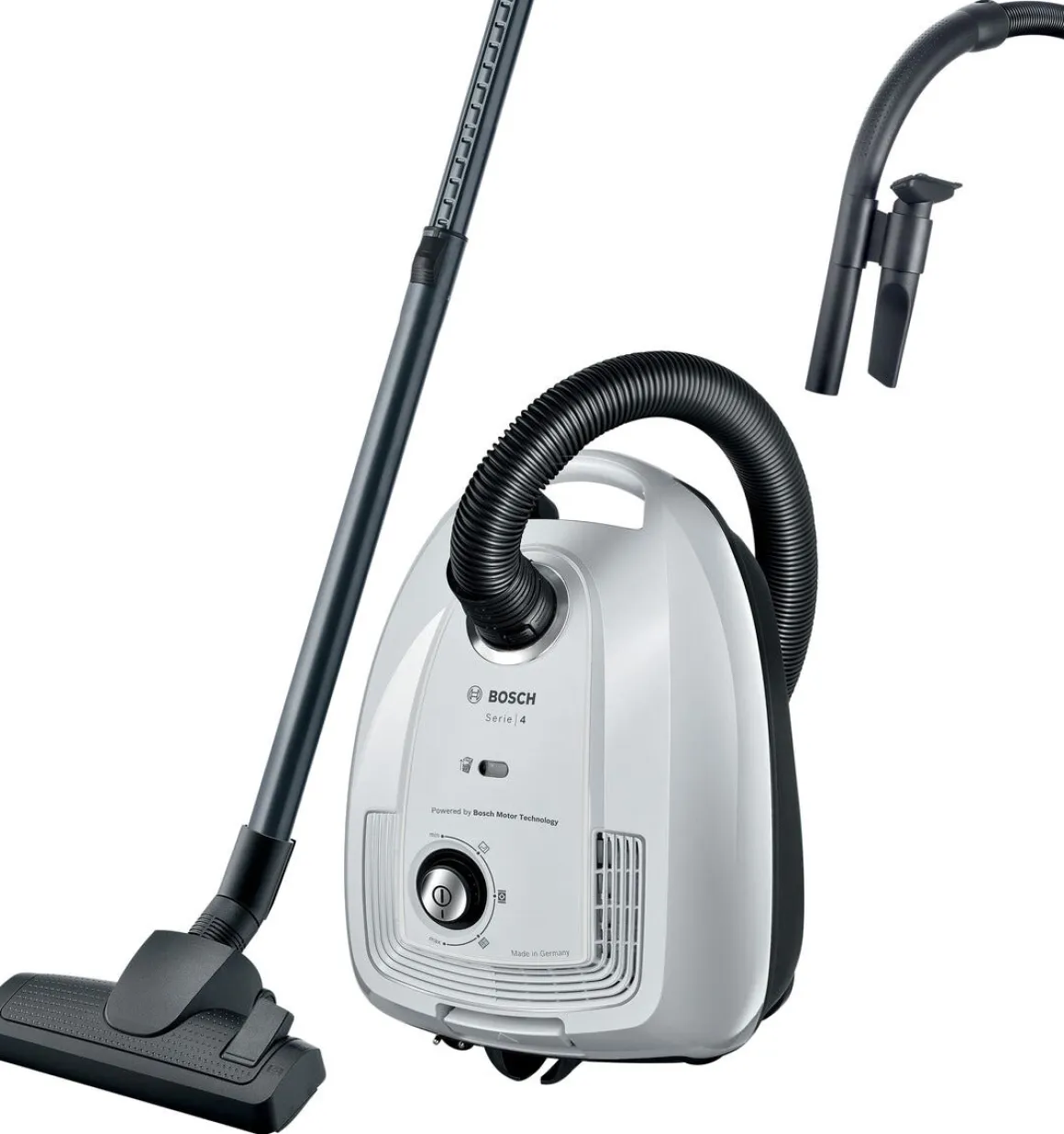 Bosch Serie 4 dammsugare med HEPA, BGL38WH2, vit