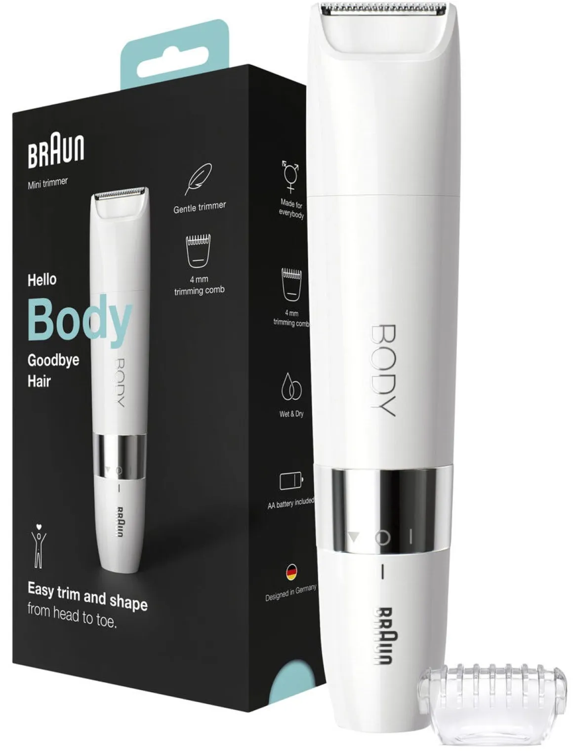 Braun Body Mini Trimmer BS1000 Wet & Dry kroppstrimmer