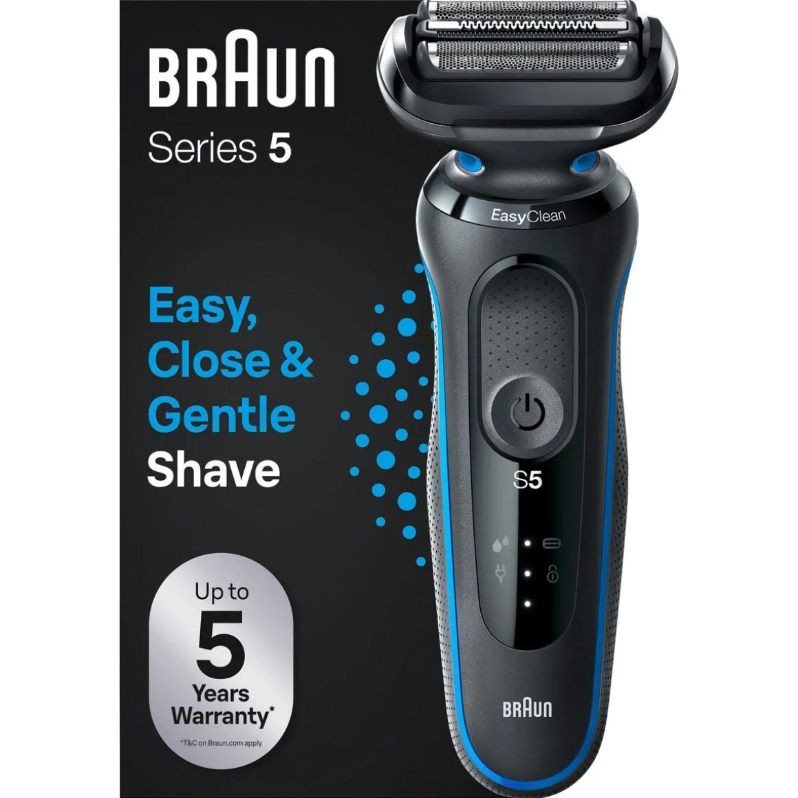 Braun Series 5 51-B1000s blå, rakapparat Wet & Dry