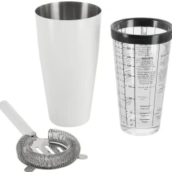 Cocktailshaker i glas och metall