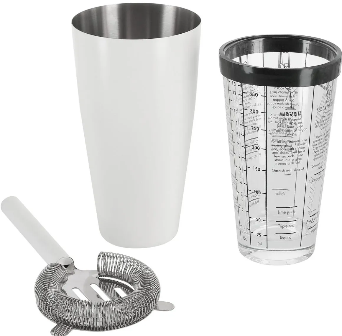 Cocktailshaker i glas och metall