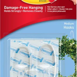 Command Medium självhäftande krokar transparenta, 2-pack