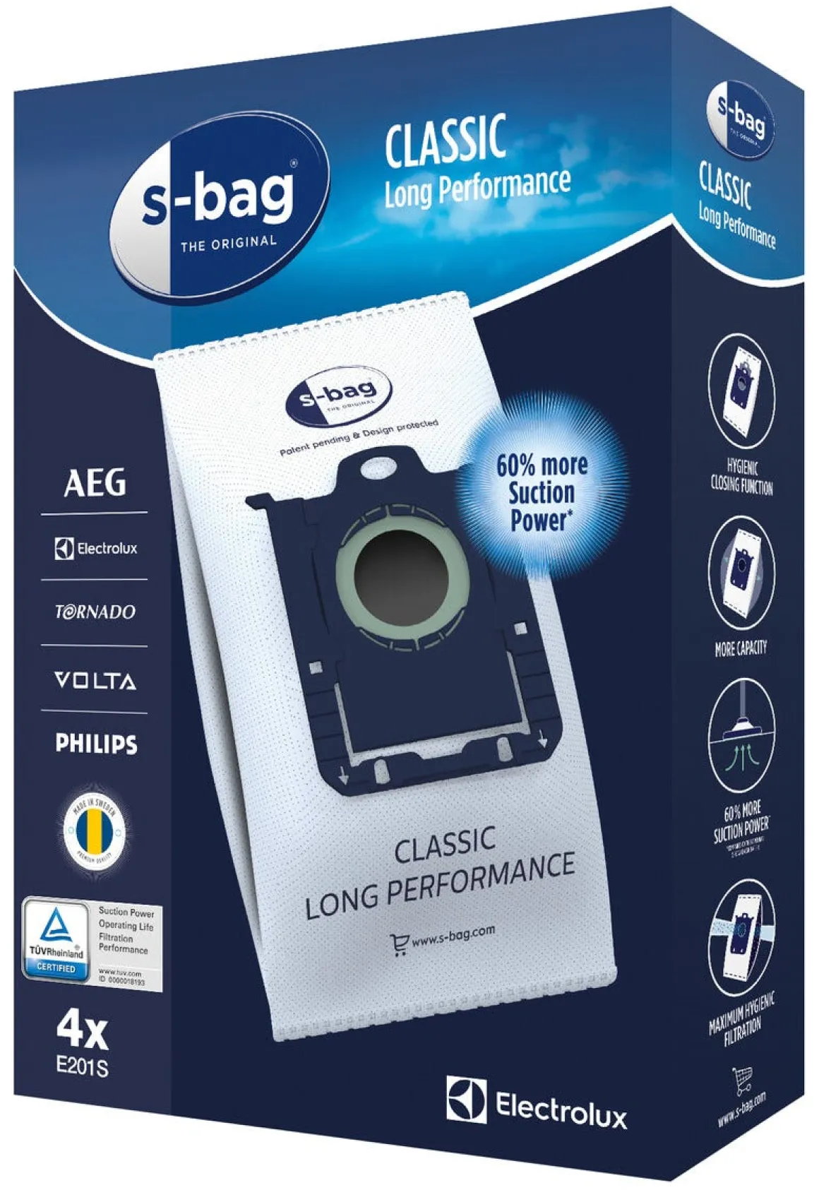 Dammsugarpåsar S-bag Electrolux E201S