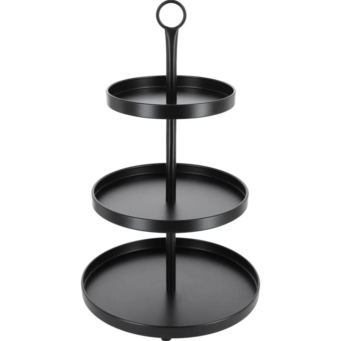 Dekorationsfat 3 våningar metall svart 48 cm