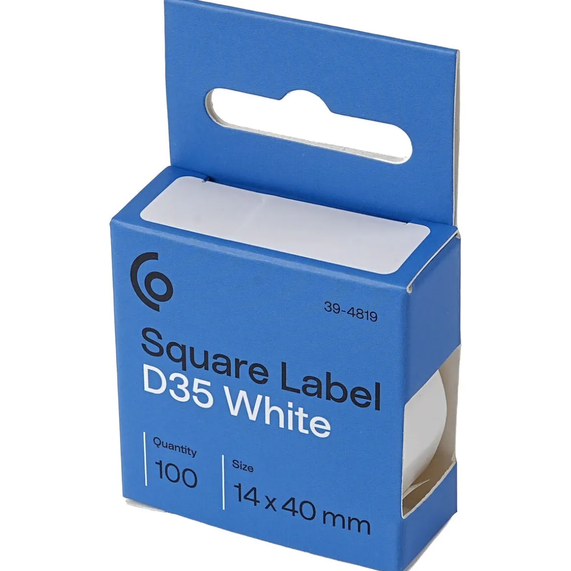 D35-etiketter, 14 × 40 mm, vita, 100-pack