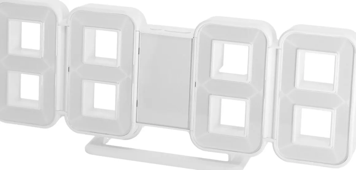 Digital väckarklocka med vitt ljus, USB