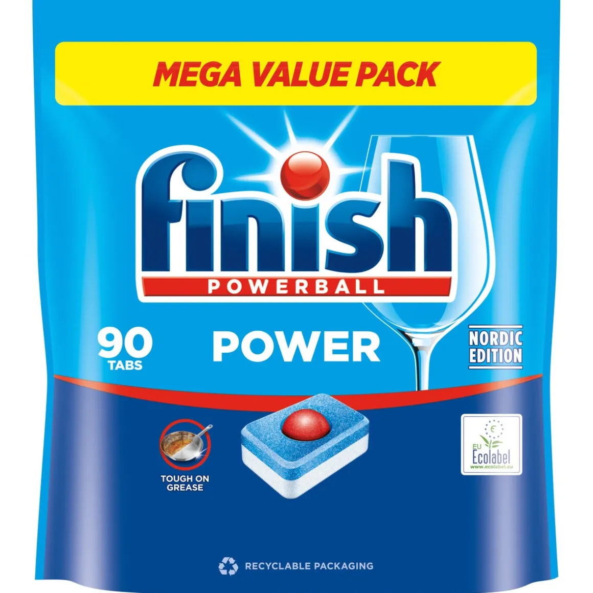 Finish Power All in 1 maskindiskmedel, 90-pack