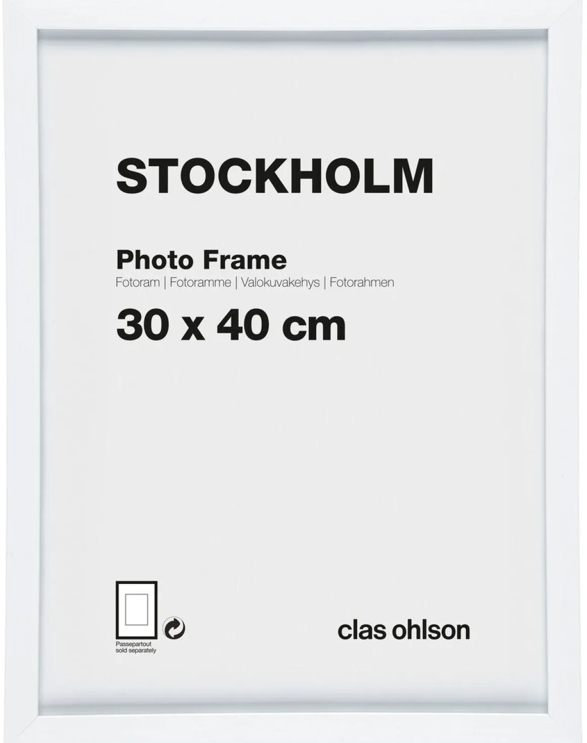Fotoram Stockholm, vit