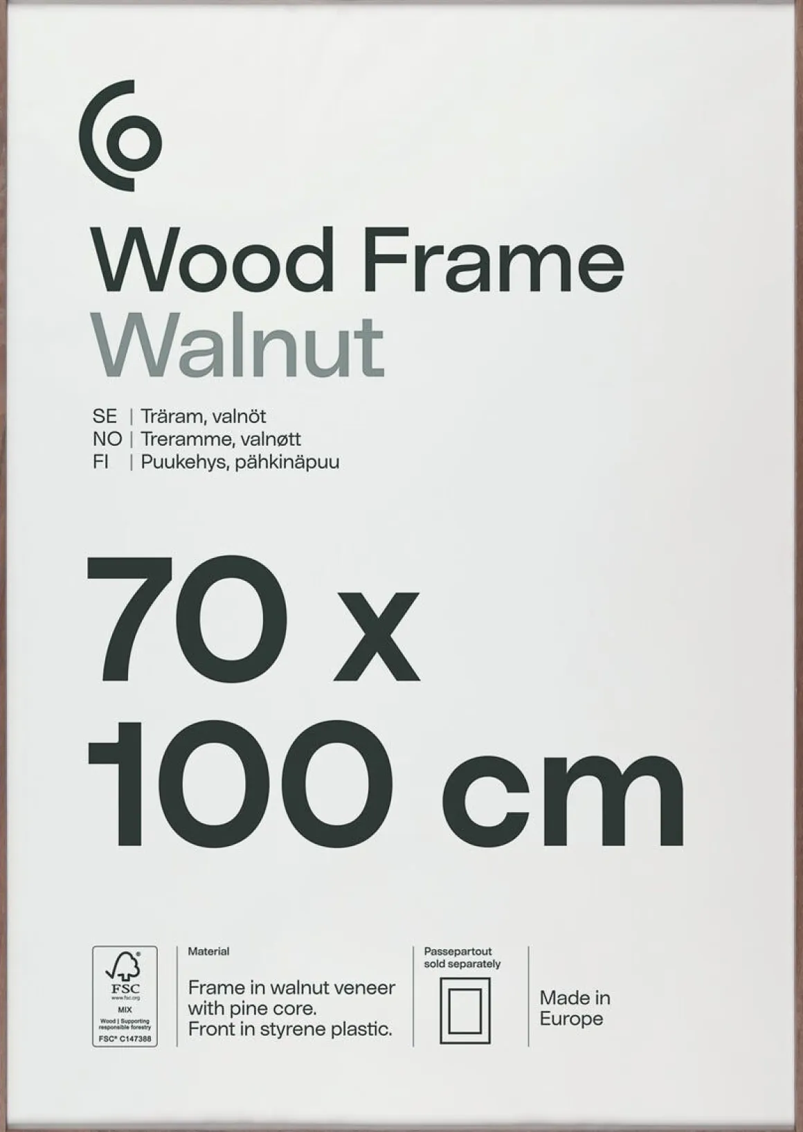 Fotoram trä FSC 70x100 cm