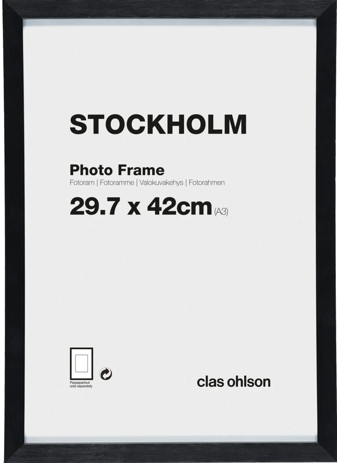 Fotoram Stockholm, svart