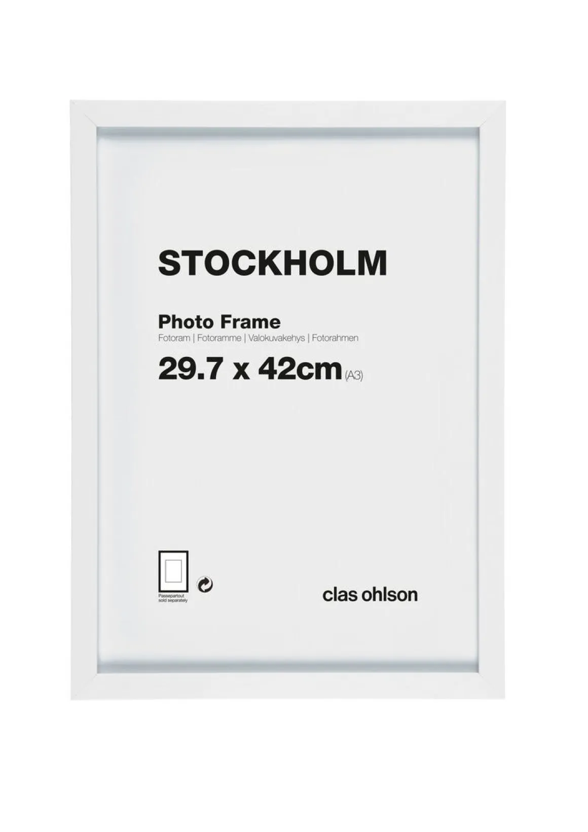 Fotoram Stockholm, vit