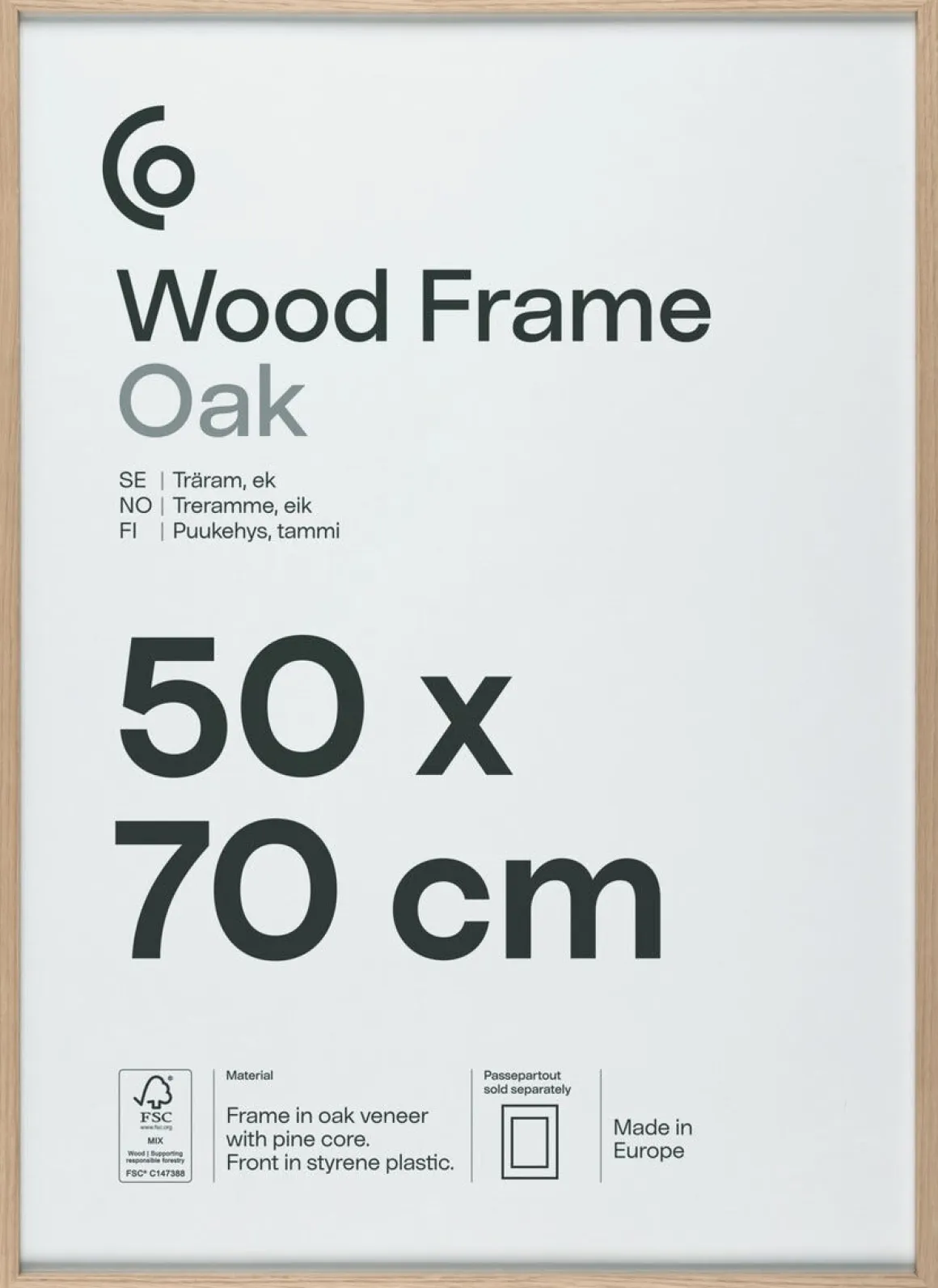 Fotoram trä FSC 50x70 cm