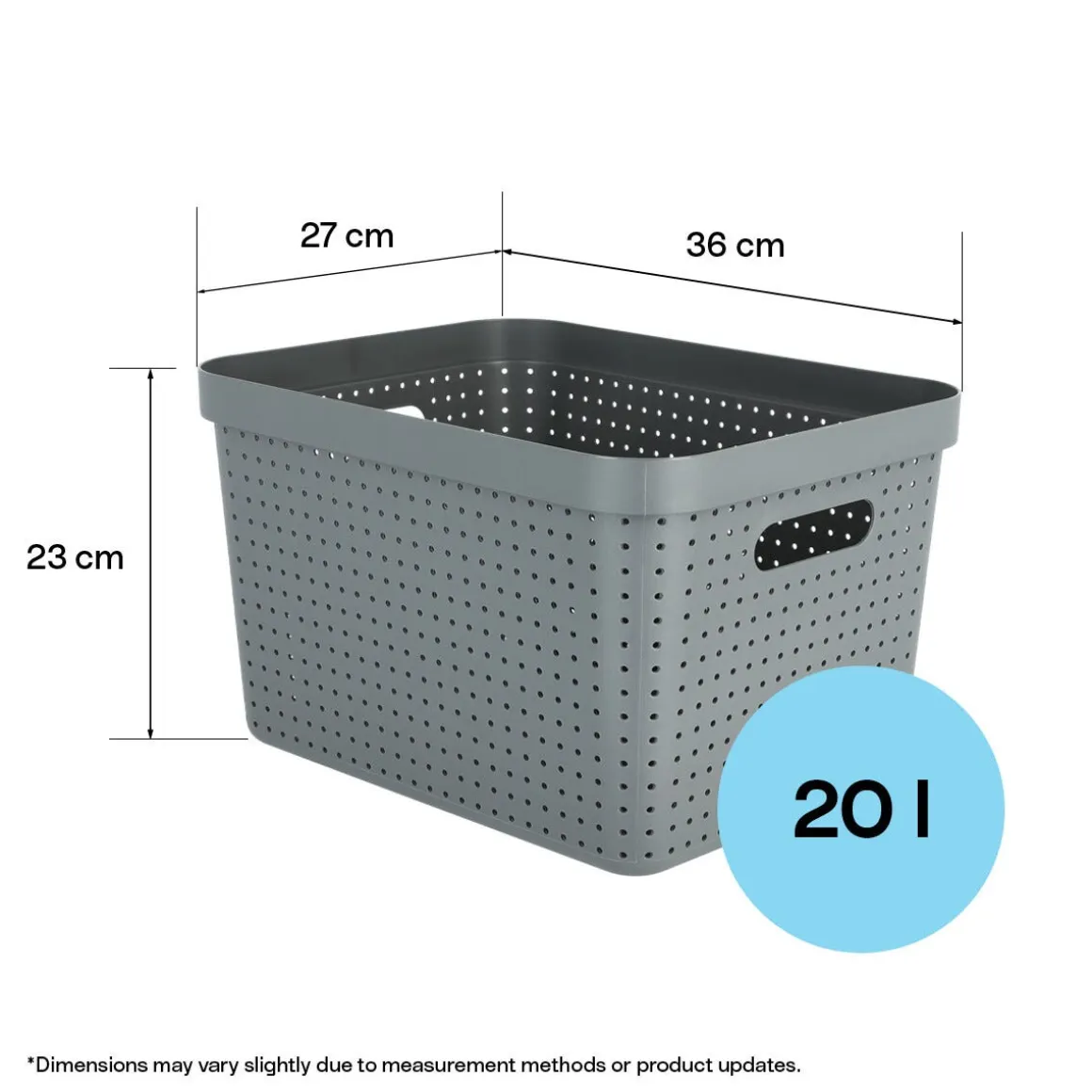 Förvaringskorg Neat grå, återvunnen plast