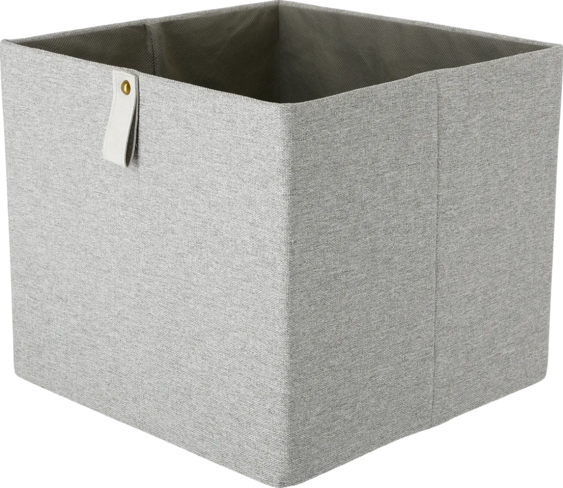 Förvaringslåda kvadrat, linnelook