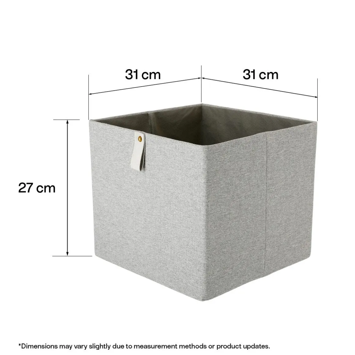 Förvaringslåda kvadrat, linnelook