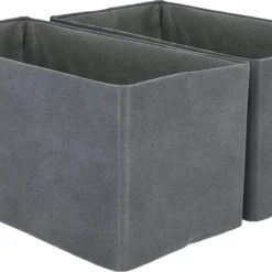 Förvaringslåda grå, vikbar, 2-pack