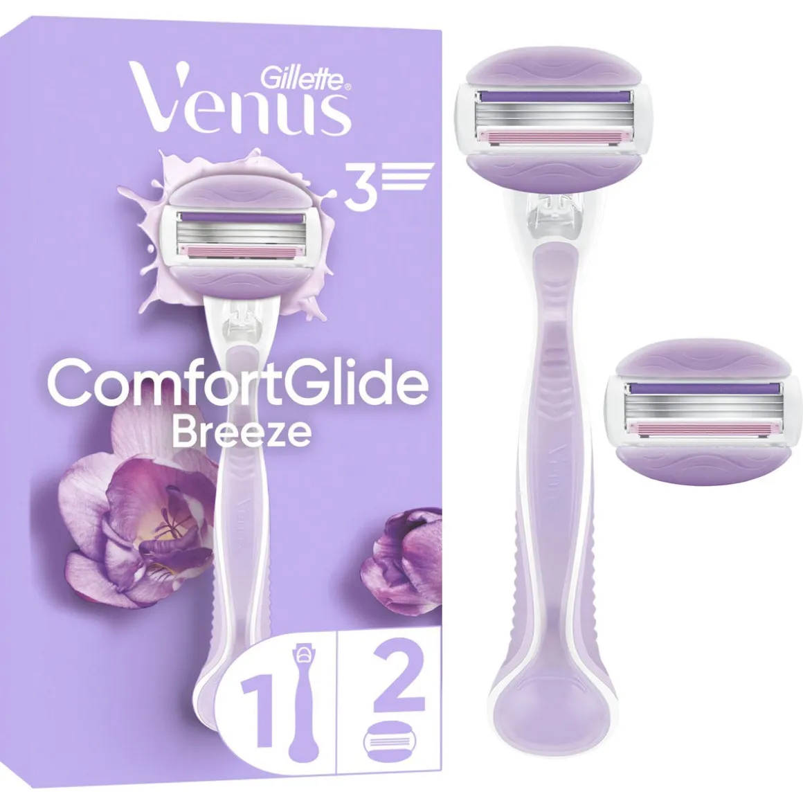 Gillette Venus Comfortglide Breeze rakhyvel, 2 rakblad