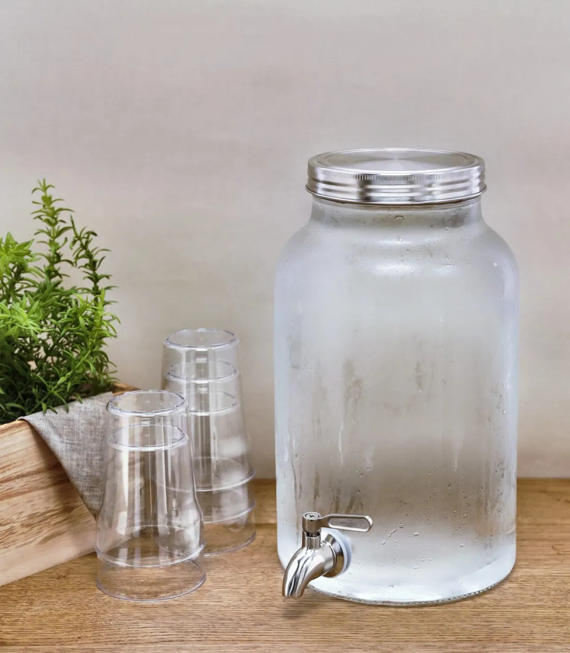 Glasburk med kran, 6 liter