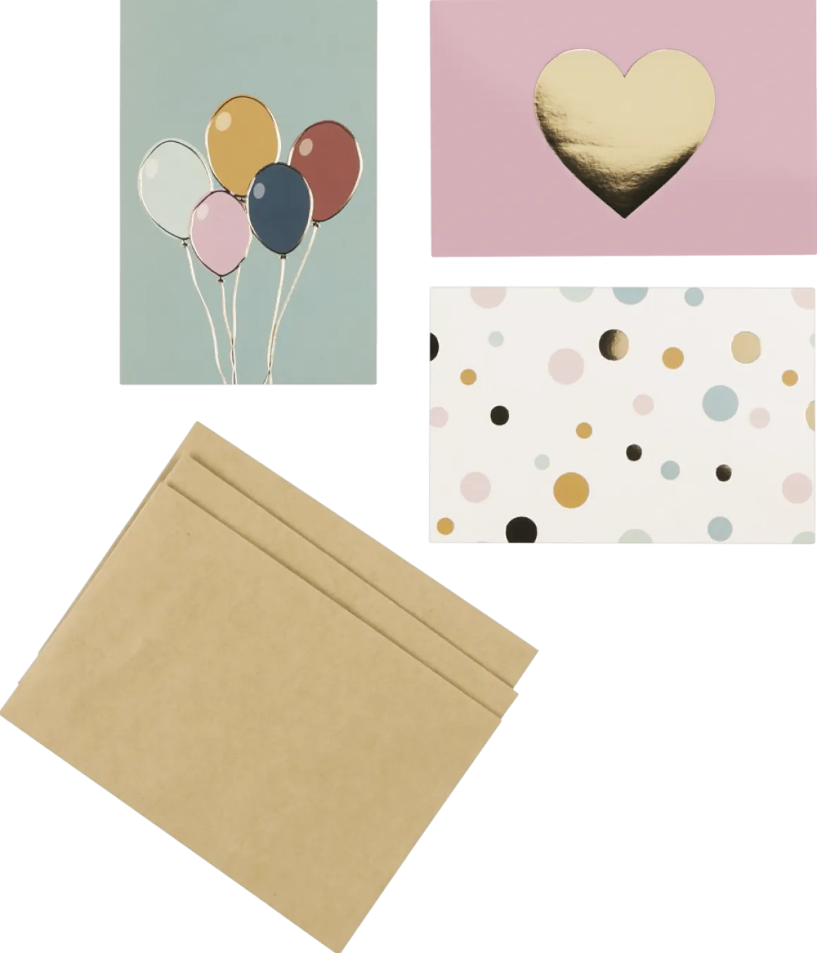 Grattiskort kalas 10 x 15 cm med kuvert, 3-pack