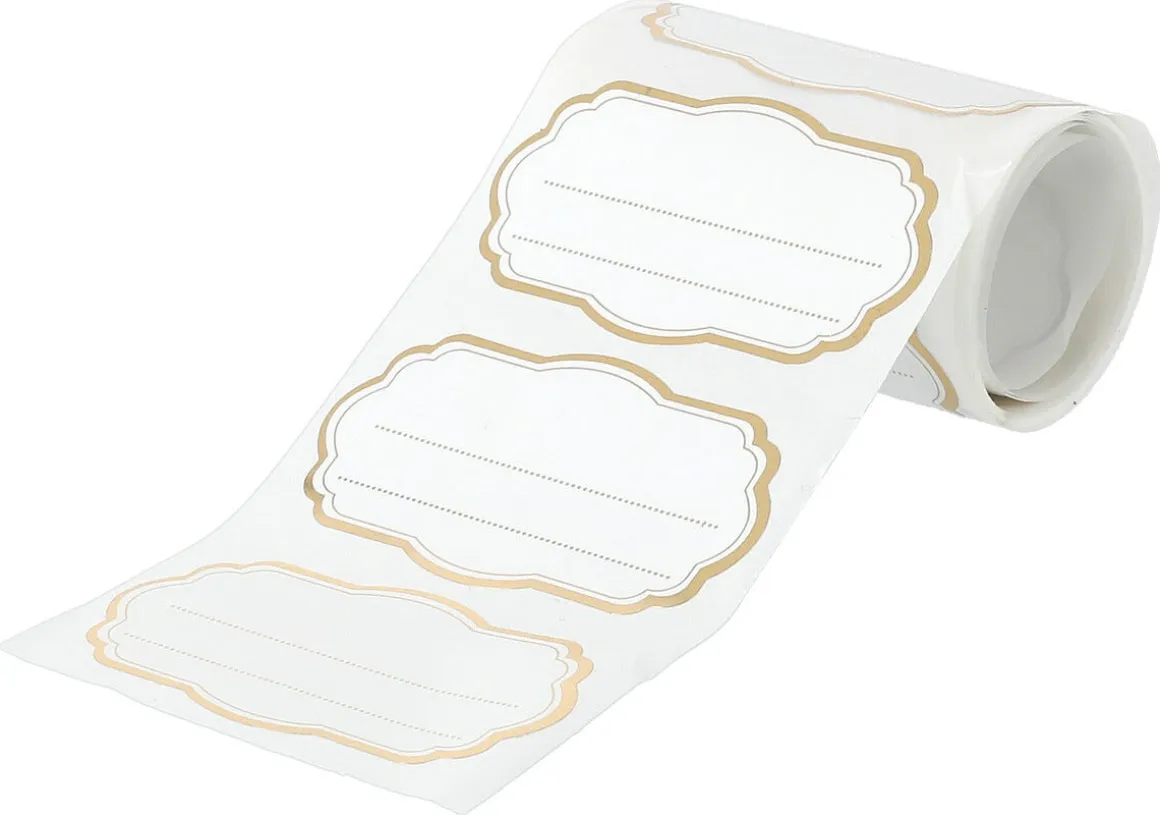 Guldetiketter på rulle, 50-pack