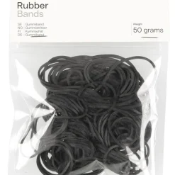 Gummiband blandade storlekar 50 gram, svart