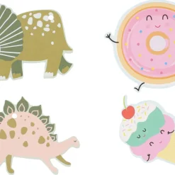 Hängetiketter dinosaurer och glassar 12-pack, FSC