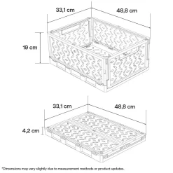 Klappbox av återvunnen plast, XL 48,8 x 33,1 x 19 cm