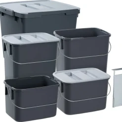 Källsorteringskärl skåp Nordiska Plast, 5 delar