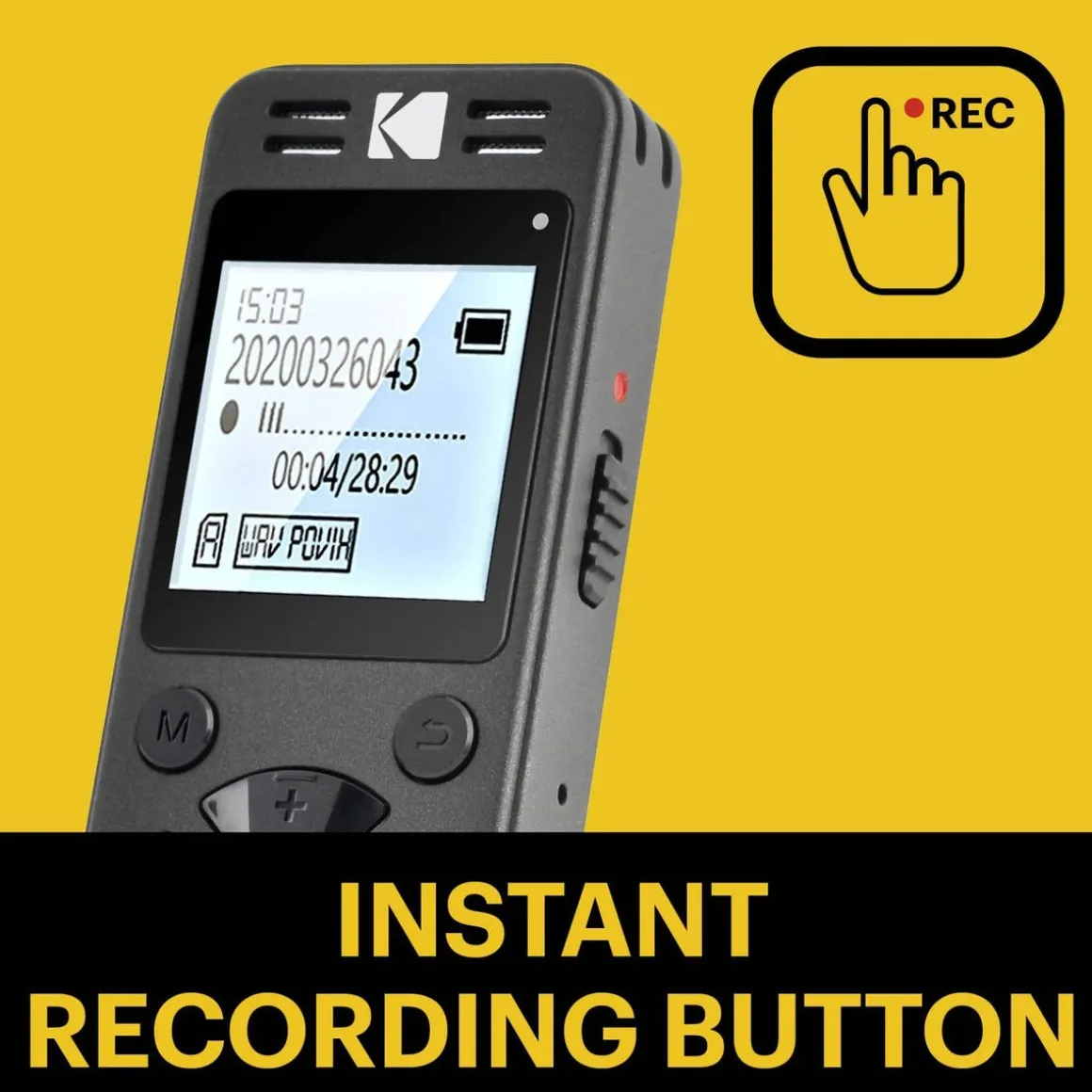 Kodak VRC350 diktafon laddbar med USB-C