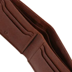 Korthållare i äkta läder, 8 fack, brun