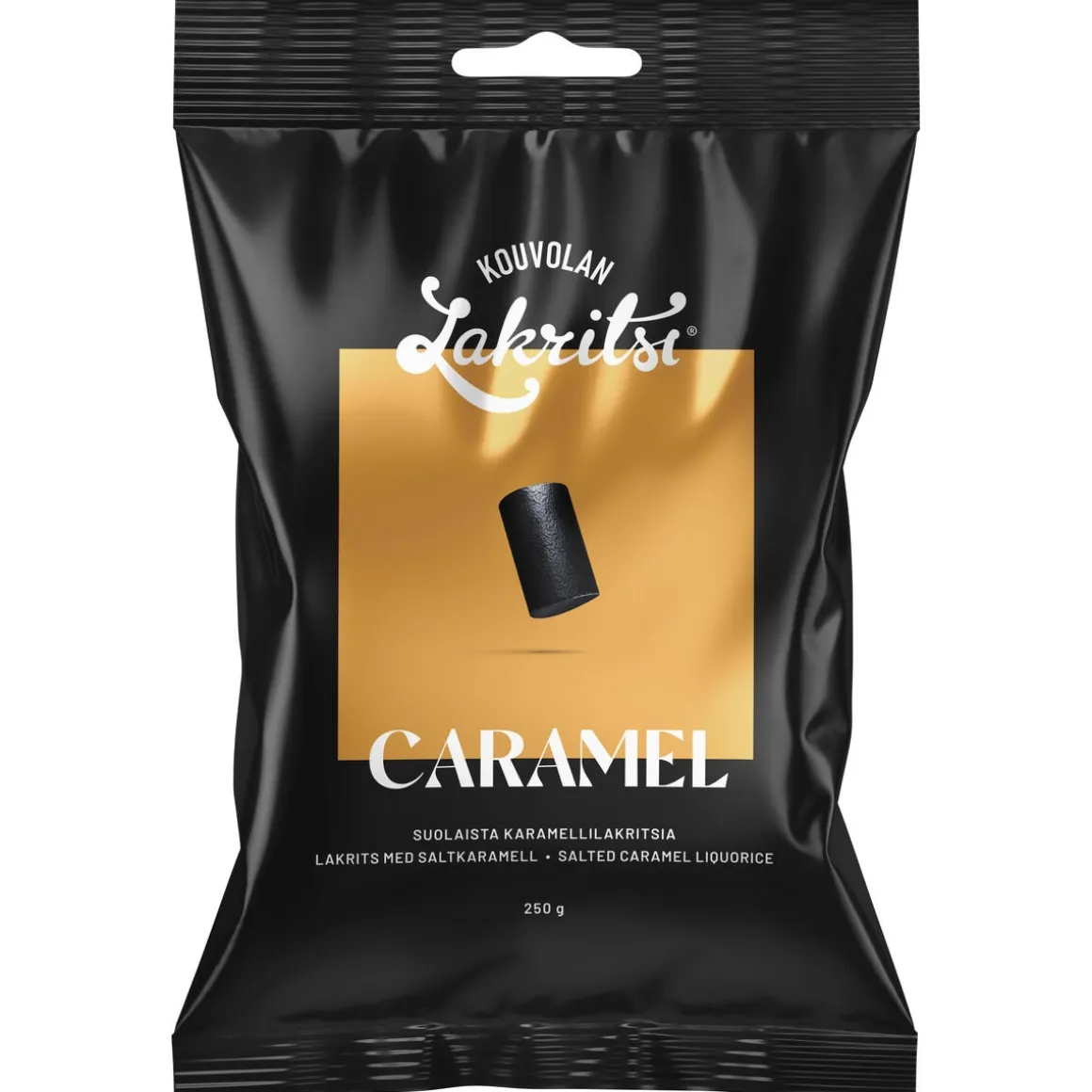 Kouvolan Lakritsbitar Karamell havssalt, 250 g