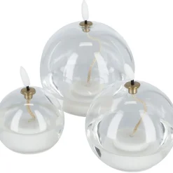 LED-ljus i form av en oljelampa, transparent glas