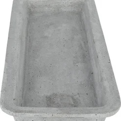 Ljusfat, avlångt för blockljus, betong, 35 cm