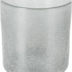 Ljuslykta i frostat glas, grå