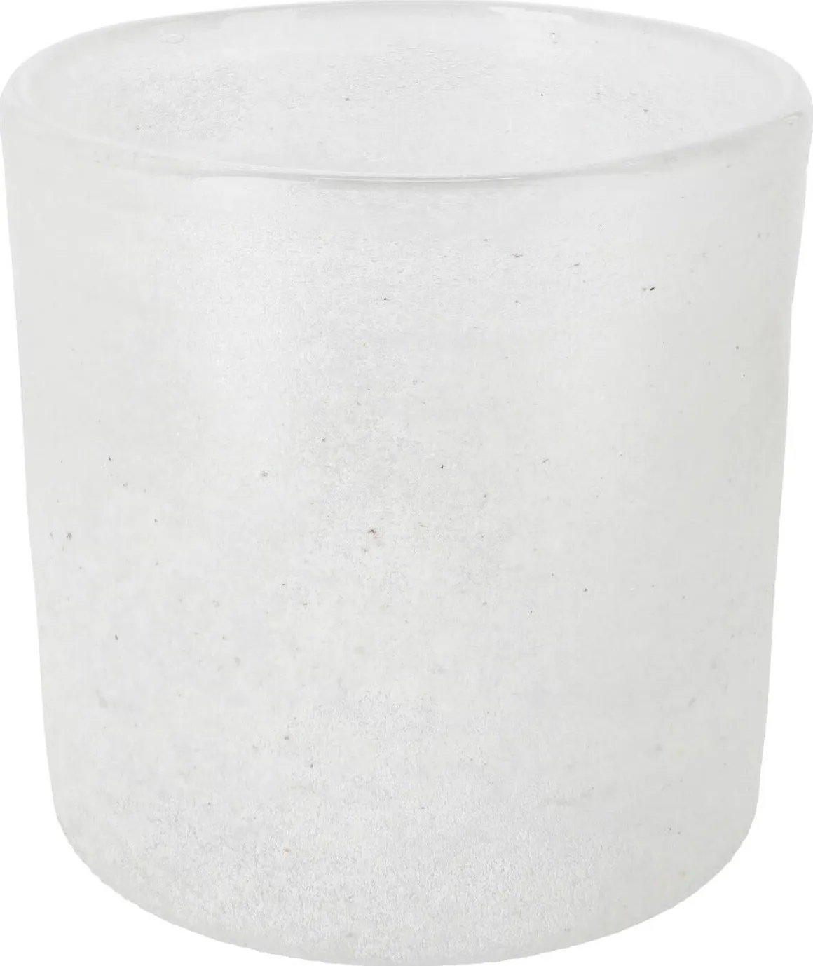 Ljuslykta i frostat glas, vit