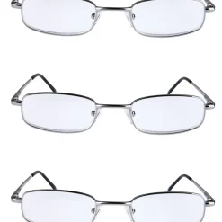 Läsglasögon metall, 3-pack