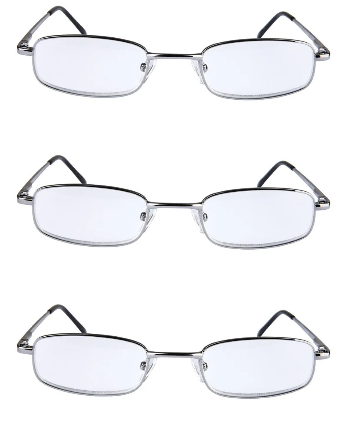 Läsglasögon metall, 3-pack