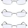 Läsglasögon metall, 3-pack