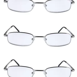 Läsglasögon metall, 3-pack