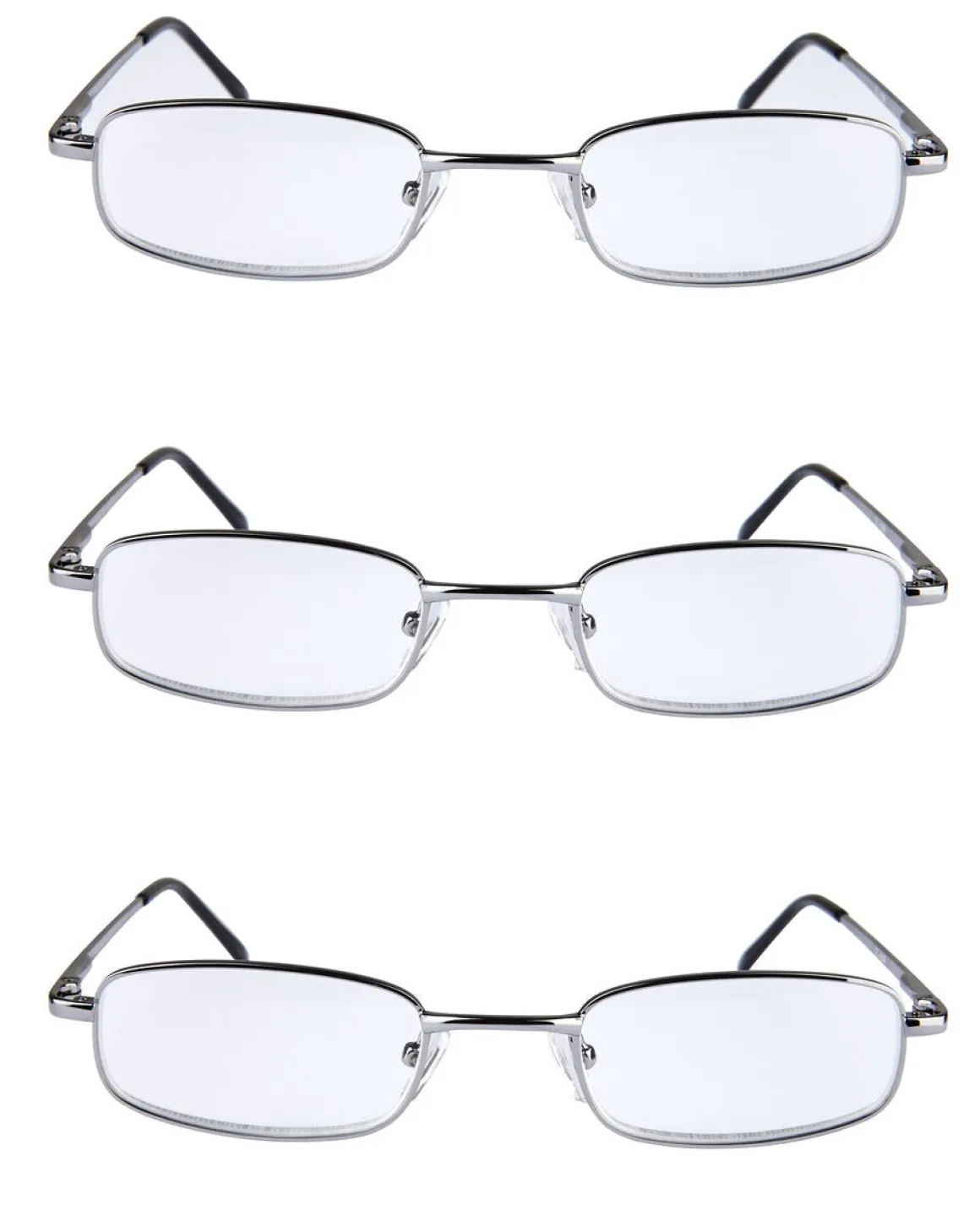 Läsglasögon metall, 3-pack