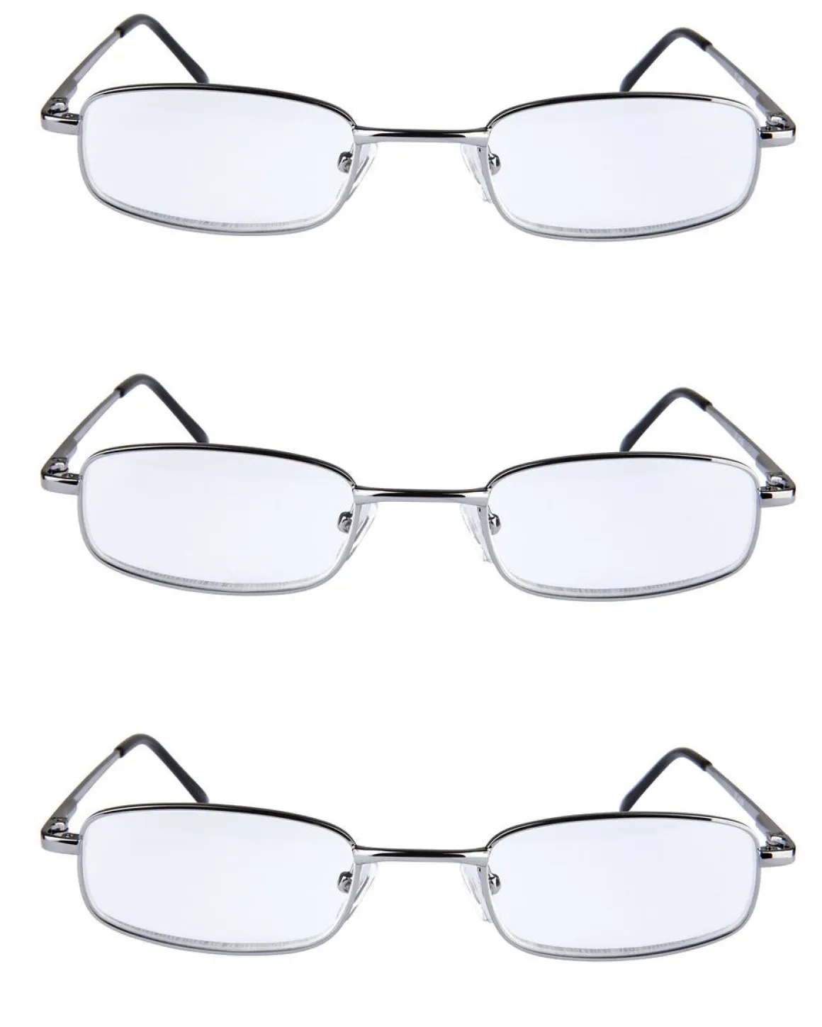 Läsglasögon metall, 3-pack