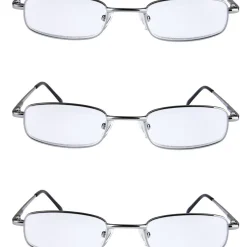 Läsglasögon metall, 3-pack