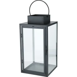 Lykta med handtag svart metall