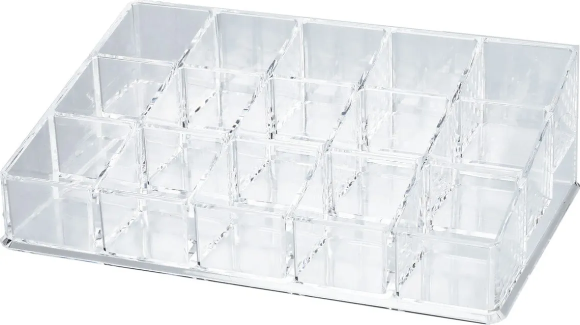 Makeup-organizer 15 fack, klar plast