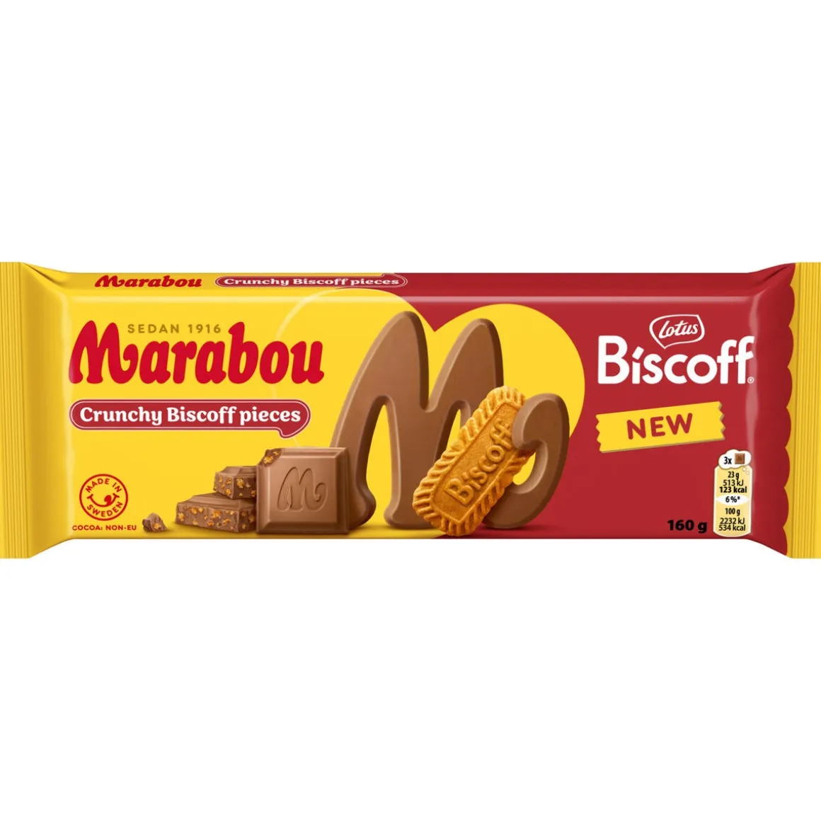 Marabou Biscoff mjölkchoklad, 160 g