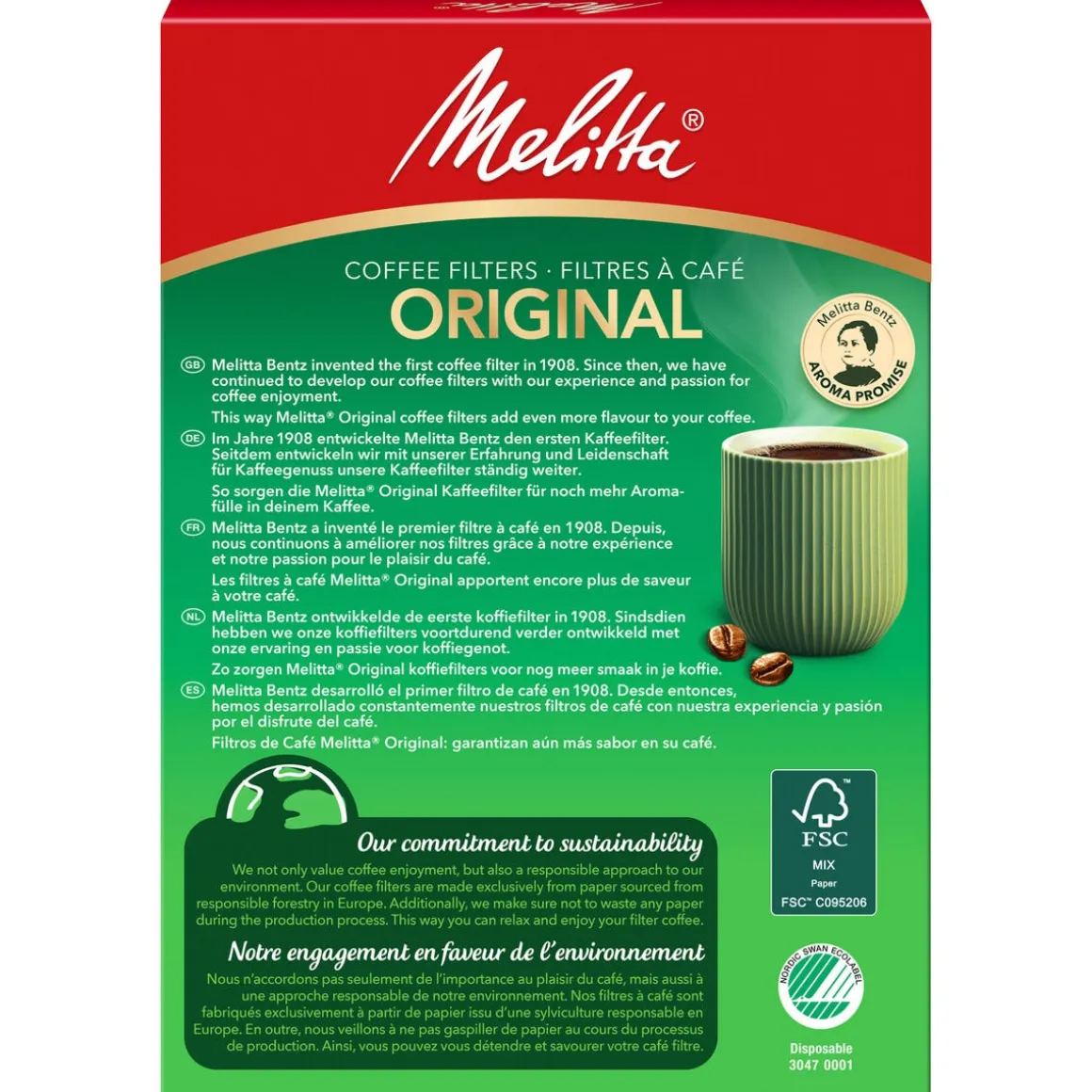 Melitta kaffefilter 102 original, 80-pack